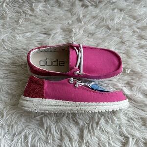 Hey Dude Wendy Youth Funk Fuxia Loafers New In Box Size 1